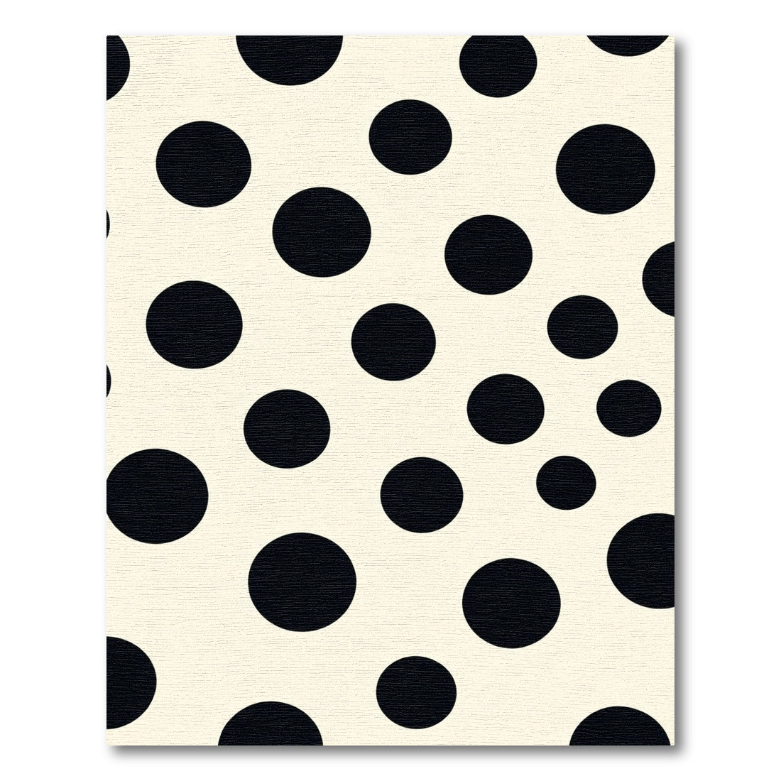 Cream Black Polka Dot Composition Rug