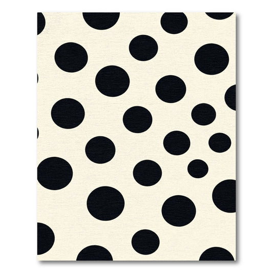 Cream Black Polka Dot Composition Rug