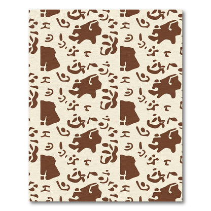 Brown Abstract Primitive Shapes Rug