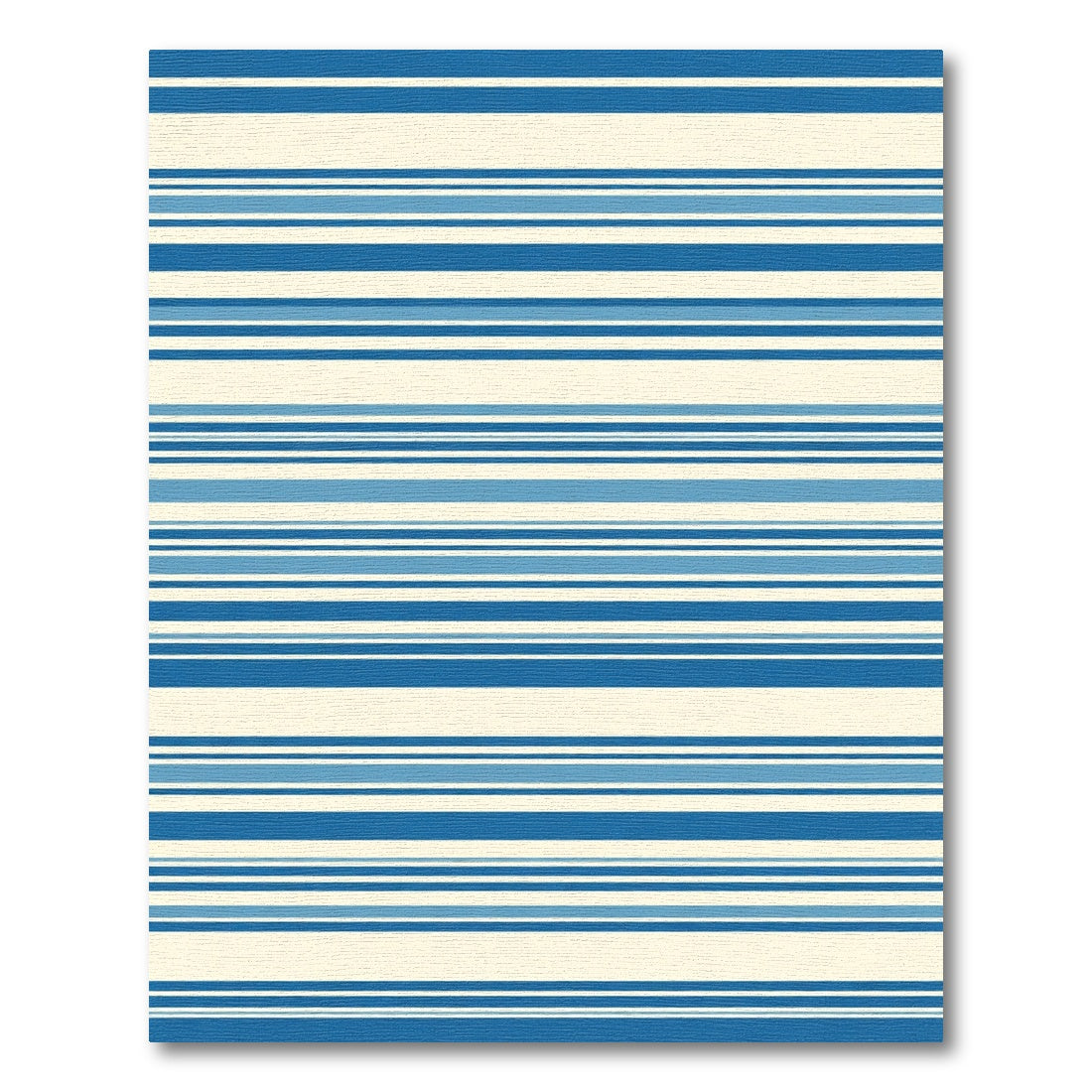 Vibrant Blue Cream Horizontal Stripe Rug