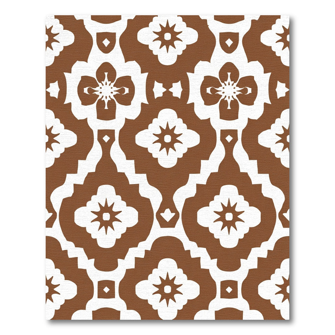 Rich Brown Quatrefoil Star Intricate Rug