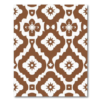 Rich Brown Quatrefoil Star Intricate Rug