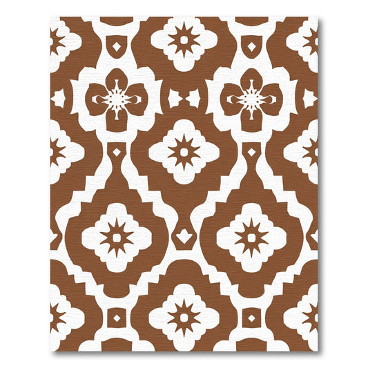 Rich Brown Quatrefoil Star Intricate Rug