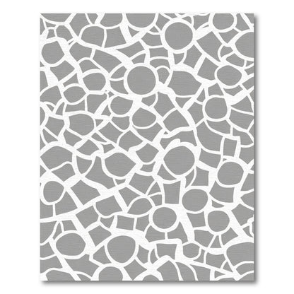 Grey White Organic Curving Network Rug