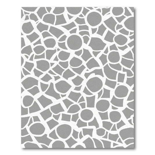 Grey White Organic Curving Network Rug