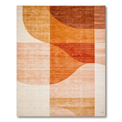 Orange Geometric Modern Area Rug