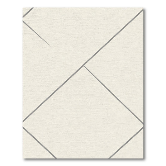 Cream And Gray Geometric Angles Rug