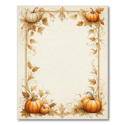 Autumn Pumpkin Frame Washable Area Rug