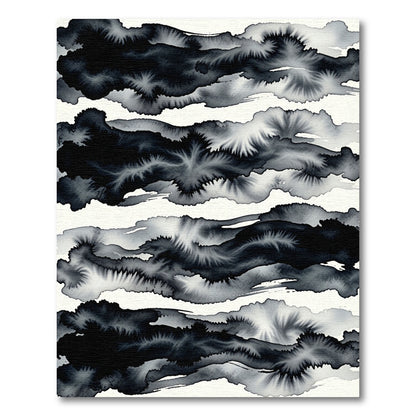 Monochromatic Ink Wash Cloudscape Rug