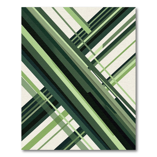 Forest Green Geometric Diagonal Stripes Rug