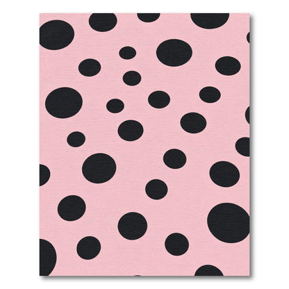 Pink black polka dot scatter Rug