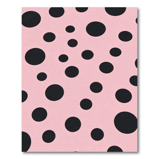 Pink black polka dot scatter Rug