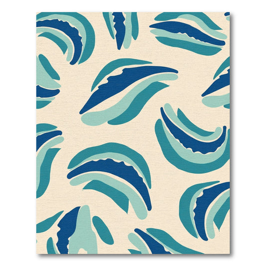 Oceanic Blues Abstract Wave Rug