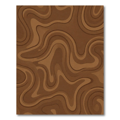 Rich Chocolate Waves Abstract Texture Rug