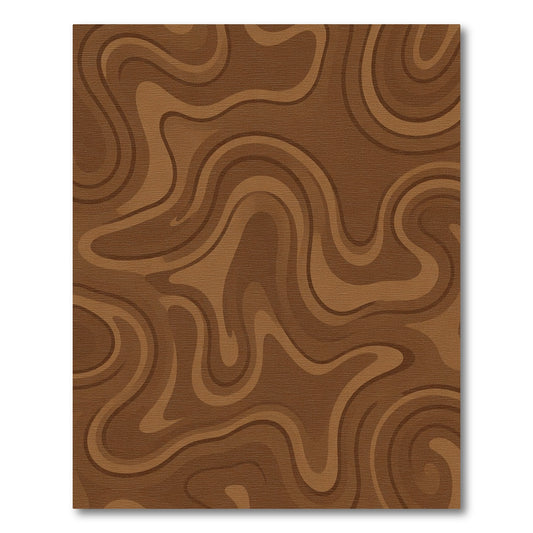 Rich Chocolate Waves Abstract Texture Rug