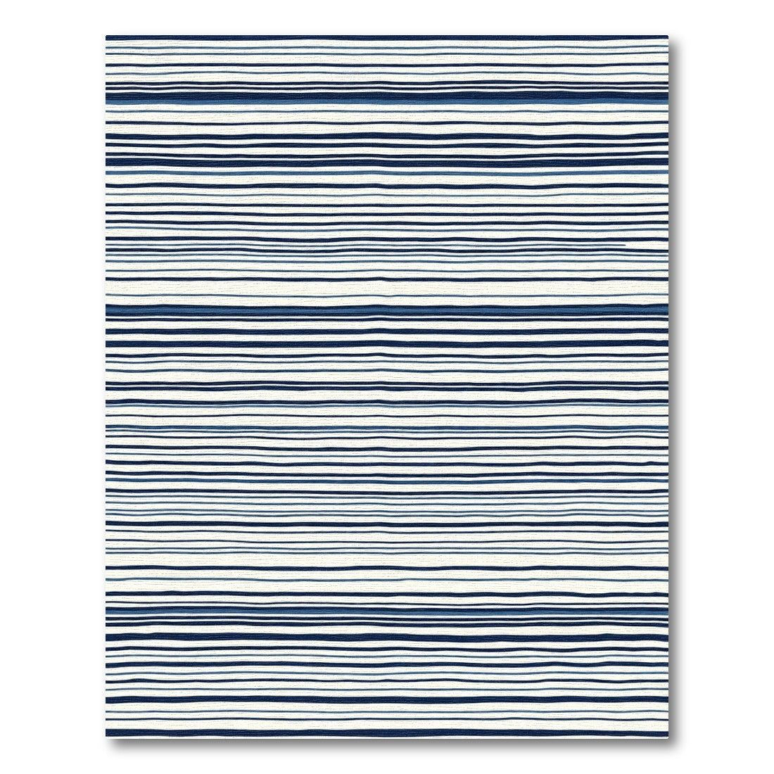 Navy Blue White Horizontal Stripe Rug