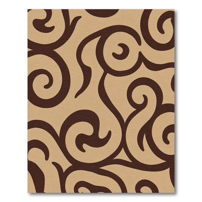 Rich Earth Swirl Scroll Rug