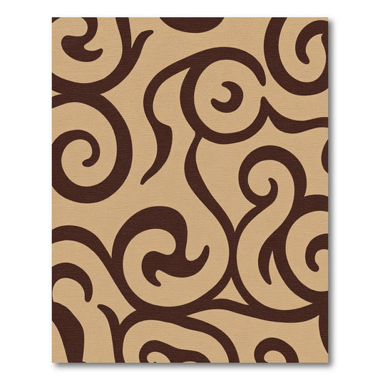 Rich Earth Swirl Scroll Rug