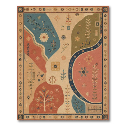 Vintage Floral Abstract Area Rug