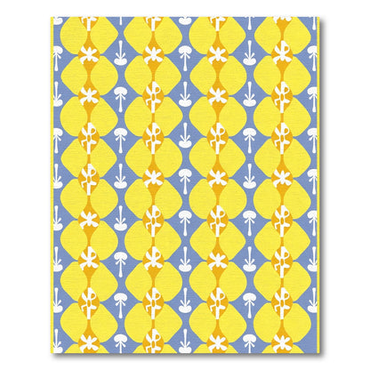 Sunny Yellow Abstract Flower Lattice Rug