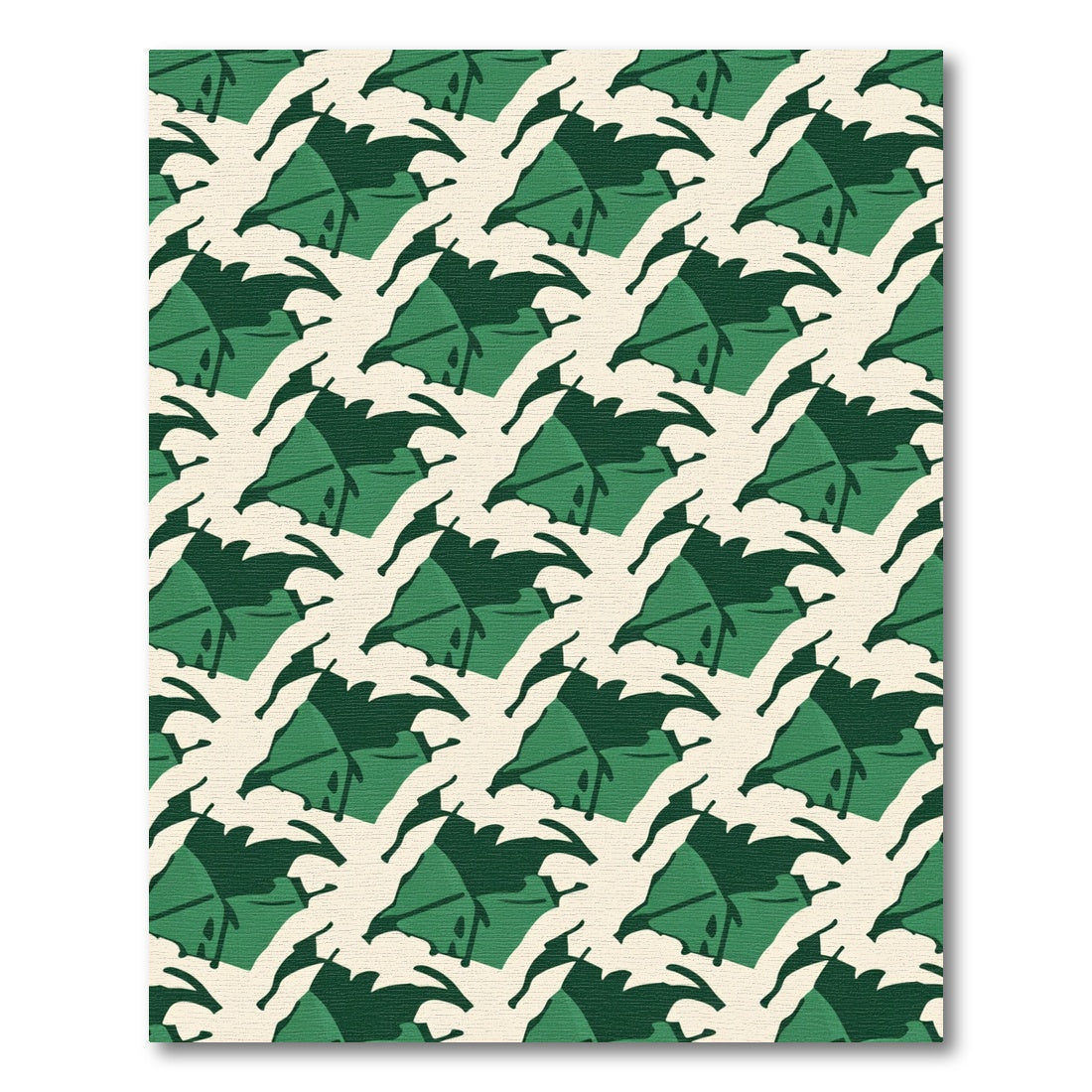 Deep Green Leafy Tropical Arrangement Rug