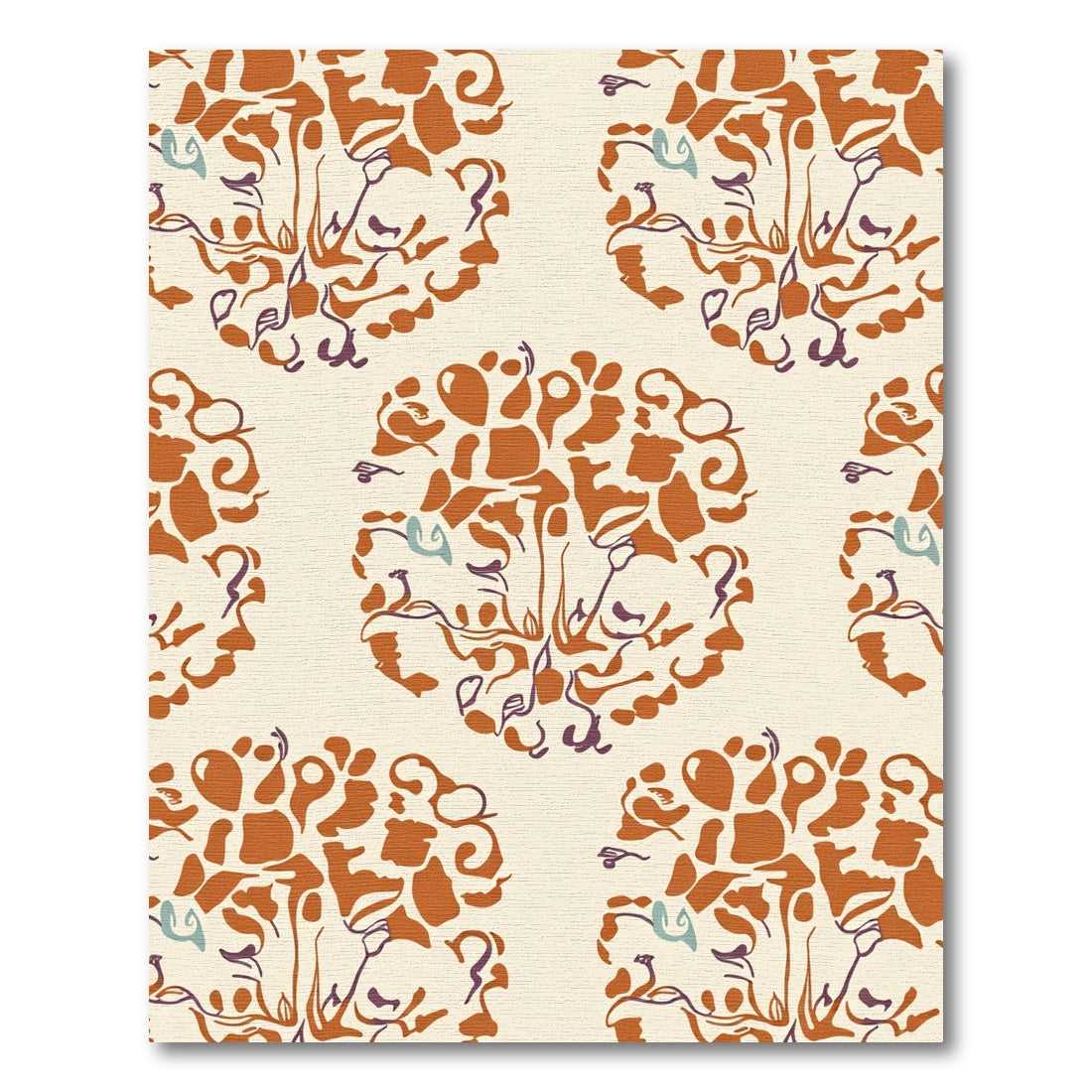 Terra Cotta Abstract Organic Medallions Rug