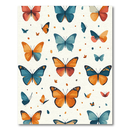 Whimsical Multi-Color Butterfly Garden Rug