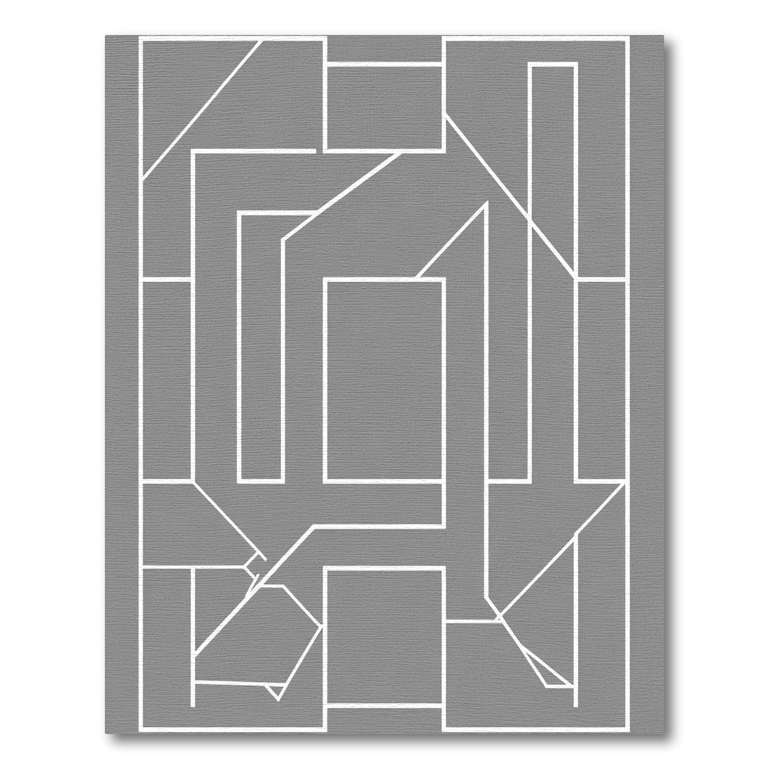 Modern Abstract White Geometric Line Art Rug