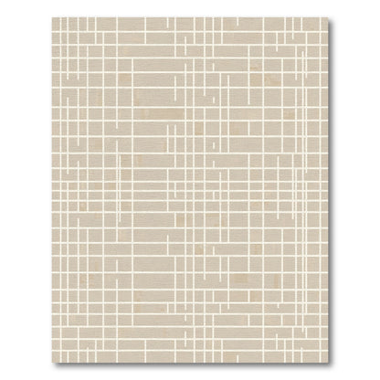 Minimalist Tan Linear Lattice Rug
