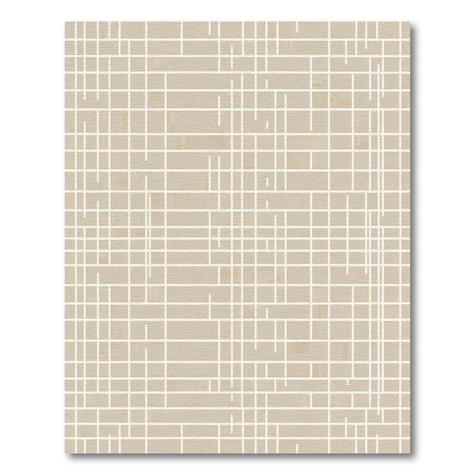 Minimalist Tan Linear Lattice Rug