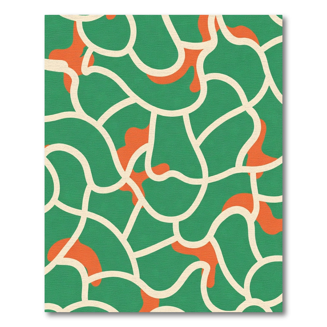Organic Green Abstract Swirls Rug