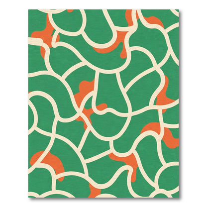 Organic Green Abstract Swirls Rug