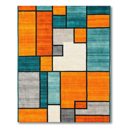 Bold Geometric Multi-Color Area Rug
