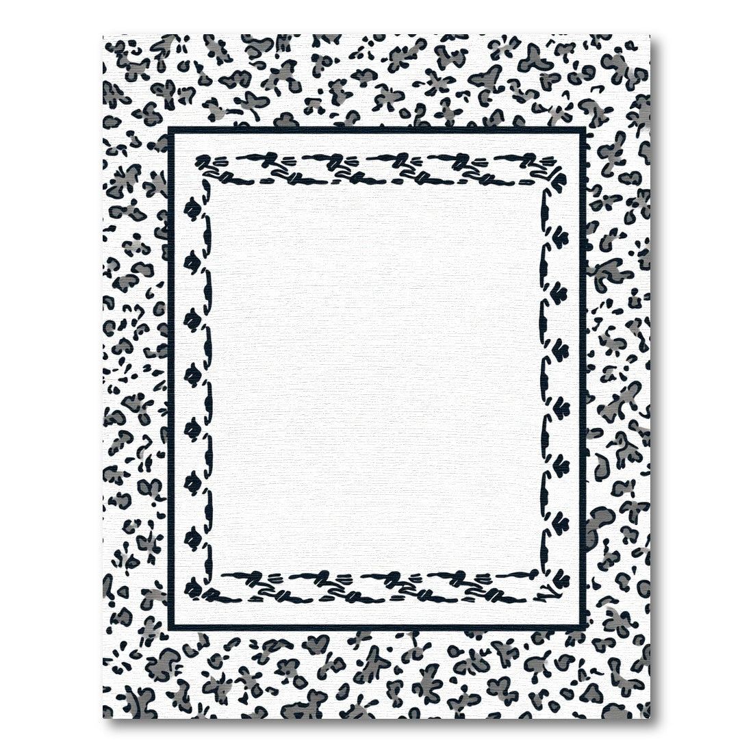 Monochrome Leopard Spot Border Rug