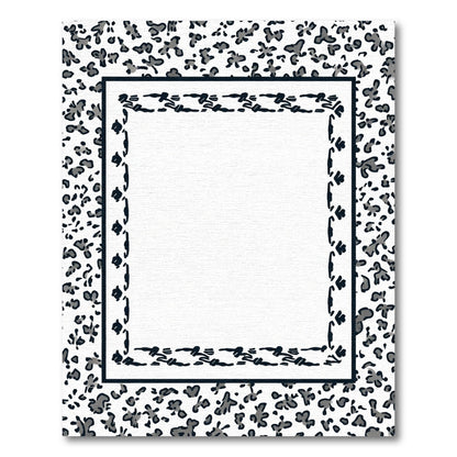 Monochrome Leopard Spot Border Rug