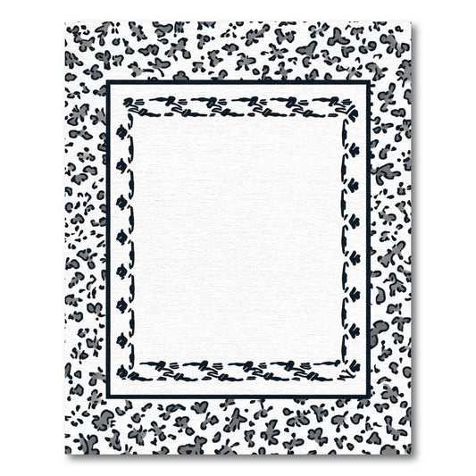 Monochrome Leopard Spot Border Rug