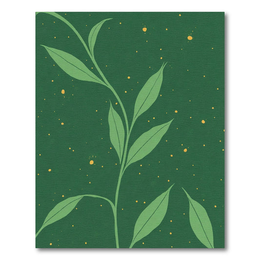 Emerald Vines With Golden Speckles Rug