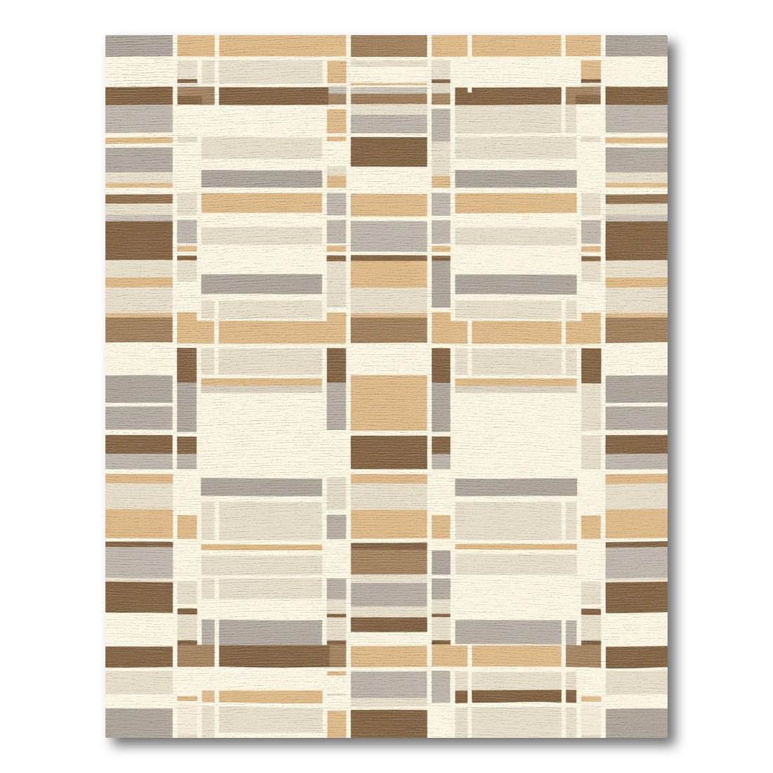 Geometric Warm Tone Rectangular Grid Rug