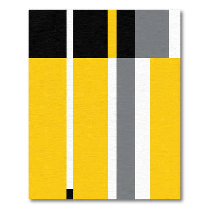 Bold Yellow Black Grey Stripes Rug