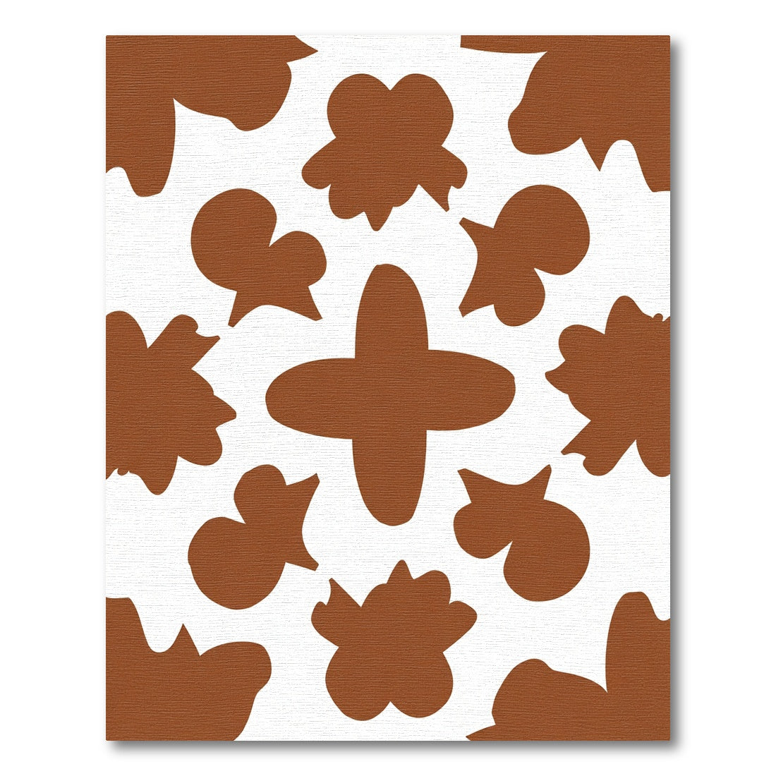 Brown Abstract Floral Cluster Rug