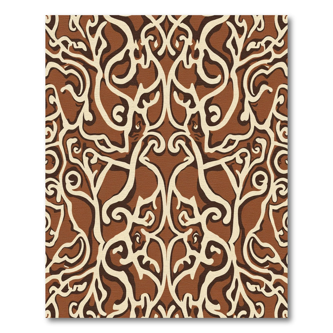 Earthy Ochre Swirling Abstract Rug