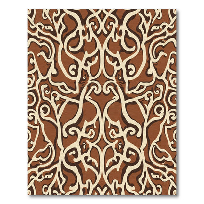Earthy Ochre Swirling Abstract Rug