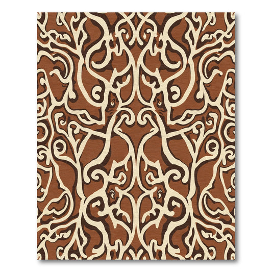 Earthy Ochre Swirling Abstract Rug