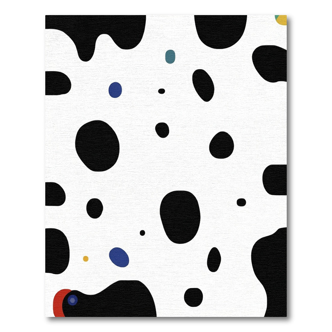 Abstract Black White Polka Dot Accents Rug
