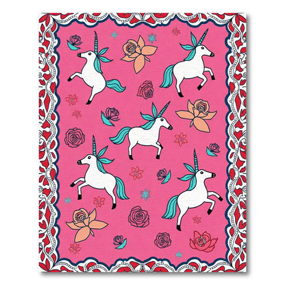 Pink Unicorn Rose Garden Rug