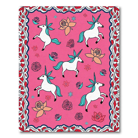 Pink Unicorn Rose Garden Rug