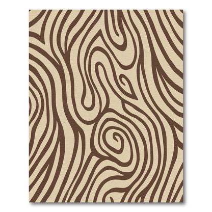 Brown Cream Organic Swirl Rug