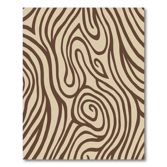 Brown Cream Organic Swirl Rug