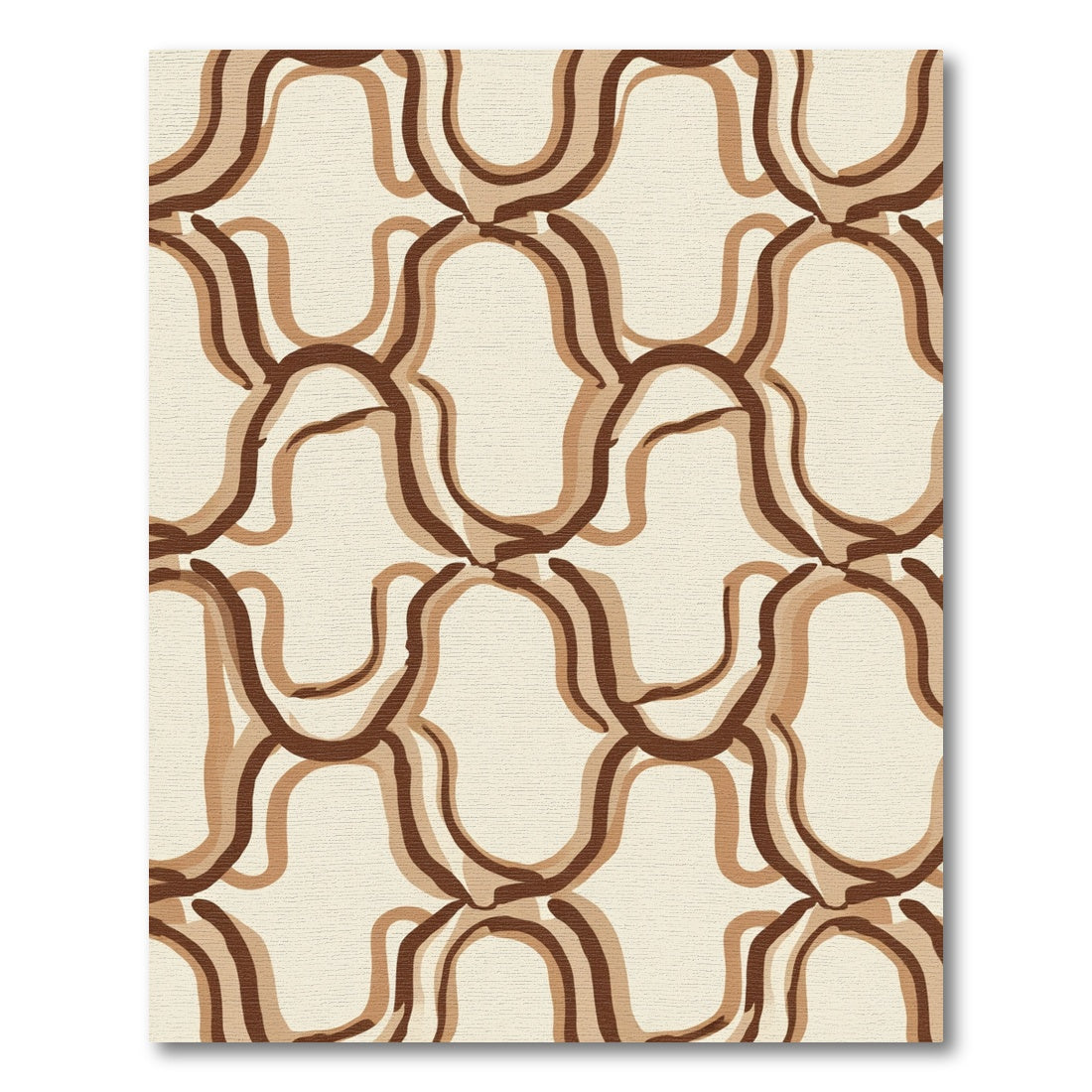 Striped Organic Swirl Brown Rug
