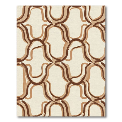 Striped Organic Swirl Brown Rug